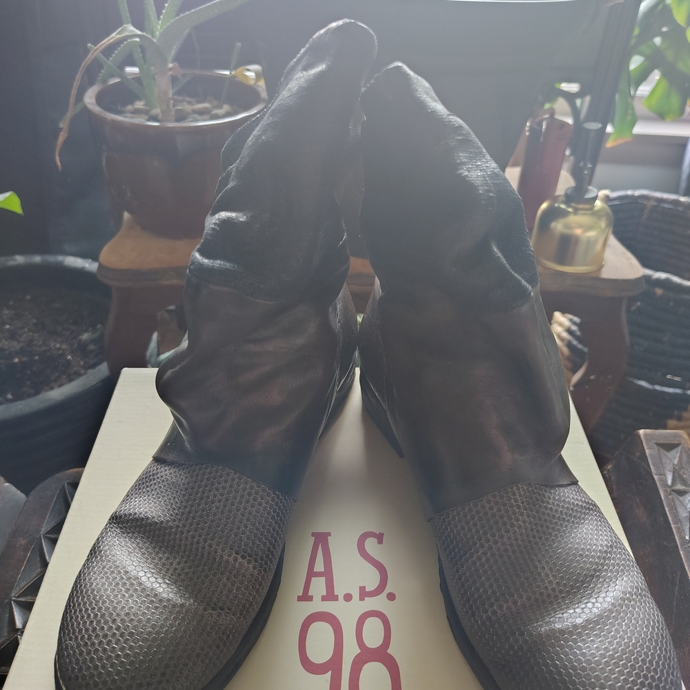 A.S.98 Women's Black Leather Boots